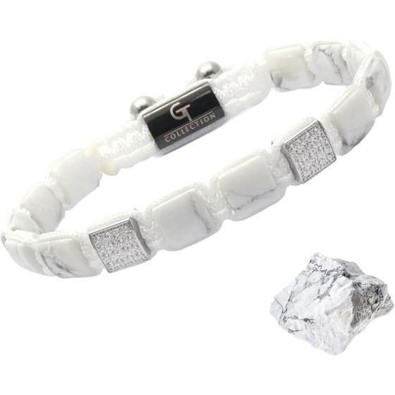 Men's Flat Bead Bracelet | Gift for Valentines Day | Used for Its Grounding Effects | 100% Natural | Adjustable Gemstones Beaded Bracelet for Mens